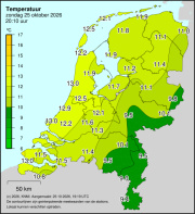 Weerkaart KNMI Temperatuur