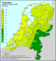 Weerkaart KNMI Temperatuur