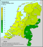 Weerkaart KNMI Temperatuur