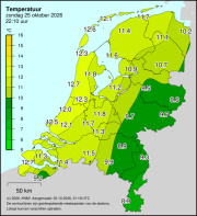 Weerkaart KNMI Temperatuur