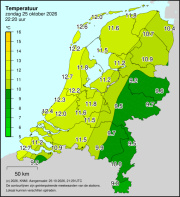 Weerkaart KNMI Temperatuur