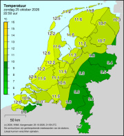 Weerkaart KNMI Temperatuur