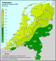 Weerkaart KNMI Temperatuur