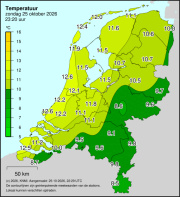 Weerkaart KNMI Temperatuur