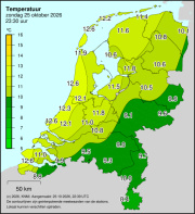 Weerkaart KNMI Temperatuur