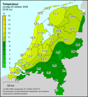 Weerkaart KNMI Temperatuur