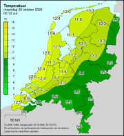 Weerkaart KNMI Temperatuur