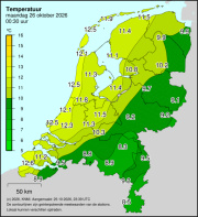 Weerkaart KNMI Temperatuur