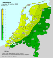 Weerkaart KNMI Temperatuur