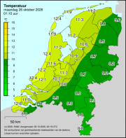 Weerkaart KNMI Temperatuur