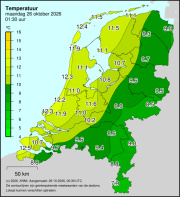 Weerkaart KNMI Temperatuur