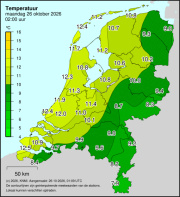 Weerkaart KNMI Temperatuur