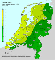 Weerkaart KNMI Temperatuur