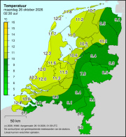 Weerkaart KNMI Temperatuur
