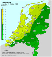 Weerkaart KNMI Temperatuur