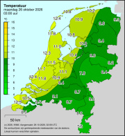 Weerkaart KNMI Temperatuur