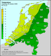 Weerkaart KNMI Temperatuur