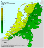 Weerkaart KNMI Temperatuur