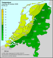 Weerkaart KNMI Temperatuur