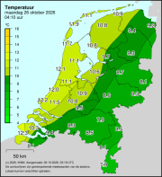 Weerkaart KNMI Temperatuur