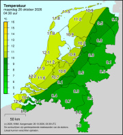 Weerkaart KNMI Temperatuur