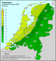 Weerkaart KNMI Temperatuur
