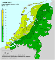 Weerkaart KNMI Temperatuur