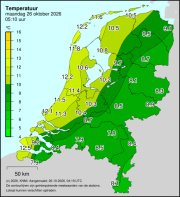 Weerkaart KNMI Temperatuur