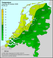 Weerkaart KNMI Temperatuur