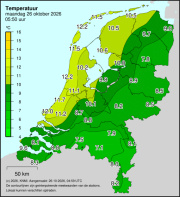 Weerkaart KNMI Temperatuur