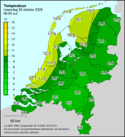 Weerkaart KNMI Temperatuur