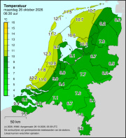 Weerkaart KNMI Temperatuur