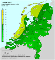 Weerkaart KNMI Temperatuur