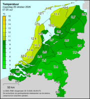 Weerkaart KNMI Temperatuur