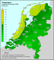 Weerkaart KNMI Temperatuur