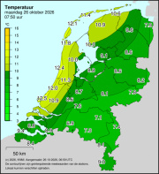 Weerkaart KNMI Temperatuur