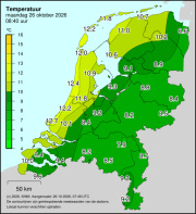 Weerkaart KNMI Temperatuur