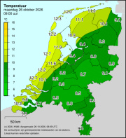 Weerkaart KNMI Temperatuur