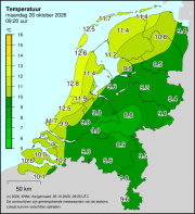 Weerkaart KNMI Temperatuur