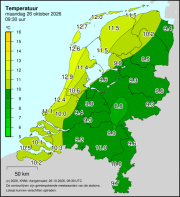 Weerkaart KNMI Temperatuur