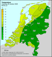 Weerkaart KNMI Temperatuur