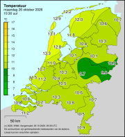 Weerkaart KNMI Temperatuur