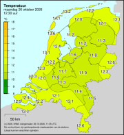 Weerkaart KNMI Temperatuur