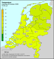 Weerkaart KNMI Temperatuur