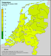 Weerkaart KNMI Temperatuur