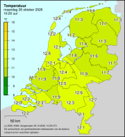 Weerkaart KNMI Temperatuur