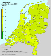Weerkaart KNMI Temperatuur
