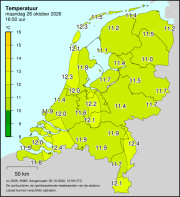 Weerkaart KNMI Temperatuur