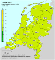 Weerkaart KNMI Temperatuur