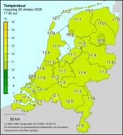 Weerkaart KNMI Temperatuur